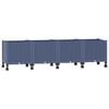 vidaXL Vaso de Jardim com Rodas Cinza Azul 160 x 40 x 48 cm PP