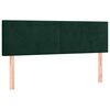 vidaXL Cabeceira de cama c/luzes LED veludo 144x5x78/88cm verde-escuro