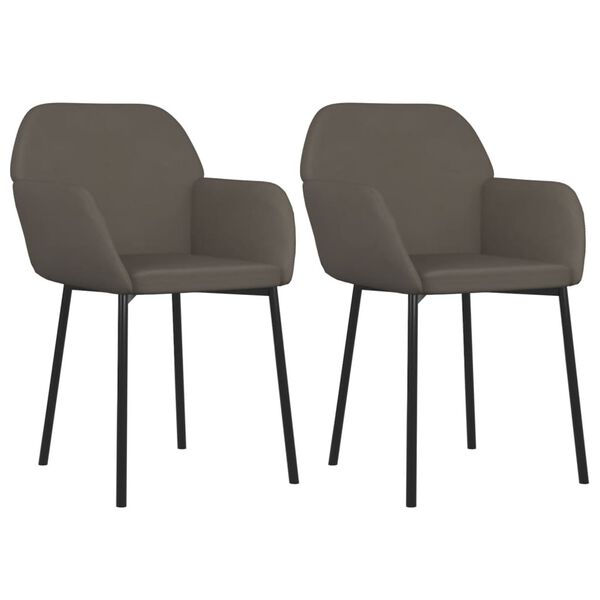 vidaXL Cadeiras de jantar 2 pcs veludo cinzento-escuro