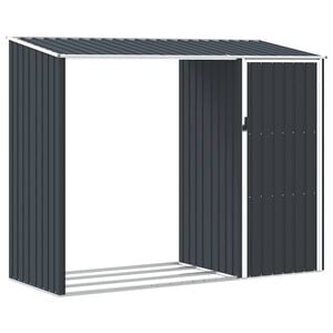 vidaXL Abrigo de lenha jardim 245x98x159cm a&ccedil;o galvanizado antracite