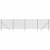 vidaXL Cerca de malha de arame 1,6x10 m a&ccedil;o galvanizado antracite