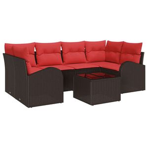 vidaXL Conjunto de Sof&aacute; de Jardim Castanho 55 x 55 x 37 cm vime PE