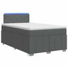 vidaXL Cama box spring com colch&atilde;o Cinzento-Escuro 120 x 190 cm Tecido