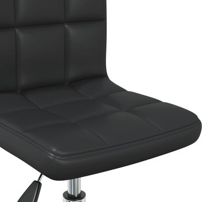 vidaXL Cadeira de jantar giratória couro artificial preto