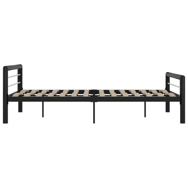 vidaXL Estrutura de cama 180x200 cm metal preto e branco