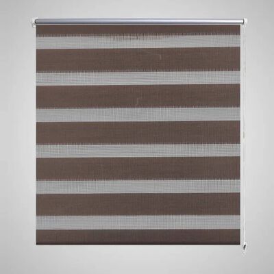 Estore de rolo 80 x 175 cm, linhas de zebra / Café