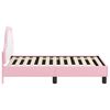 vidaXL Estrutura de Cama para Crian&ccedil;a com Cabeceira Rosa 70 x 140 cm