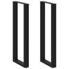 vidaXL P&eacute;s de mesa de bar em forma de U, 2 pe&ccedil;as, preto, 40x (110-111) cm, a&ccedil;o