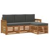 vidaXL Conjunto de Sof&aacute;s para Exterior 4 pcs Natural e Antracite