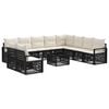 vidaXL Conjunto de Sof&aacute; de Jardim 11 unid. Preto vime PE