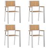 vidaXL Conjunto de Jantar para Exterior 5 pcs Madeira de Teca S&oacute;lida