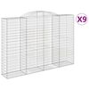vidaXL Cestos gabi&atilde;o arqueados 9pcs 300x50x200/220cm ferro galvanizado