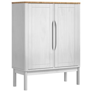 vidaXL Buffet FLORO Branco 70 x 30 x 70,5 cm Madeira de Pinho S&oacute;lido