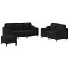 vidaXL 3 pcs conjunto de sof&aacute;s com almofadas tecido preto