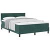 vidaXL Cama Box com colch&atilde;o Verde Escuro 140 x 200 cm Veludo