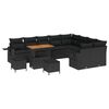vidaXL Conjunto de Sof&aacute; de Jardim 12 unid. Preto vime PE