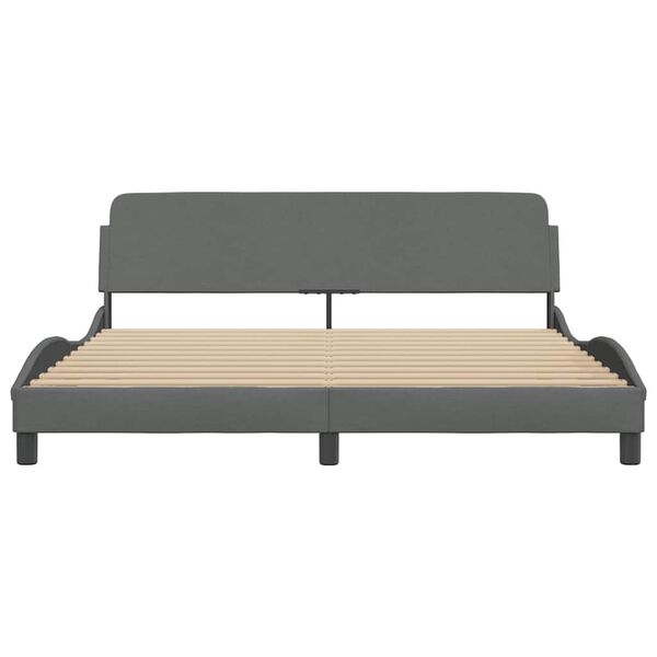 vidaXL Estrutura de cama Dover 180x200 cm tecido cinzento-escuro