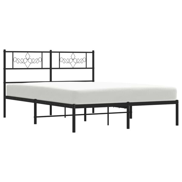 vidaXL Estrutura de cama com cabeceira 120x200 cm metal preto