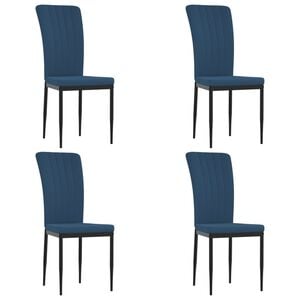vidaXL Cadeiras de jantar 4 pcs veludo azul