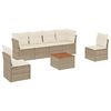 vidaXL 7 pcs conjunto de sof&aacute;s p/ jardim com almofad&otilde;es vime PE bege