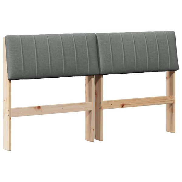 vidaXL Cabeceira estofada Cinza Escuro 140 cm