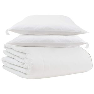 vidaXL Edredom de Inverno com travesseiro 3 pcs Branco Pena de ganso