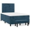 vidaXL Cama boxspring com colch&atilde;o 120x200 cm veludo azul-escuro