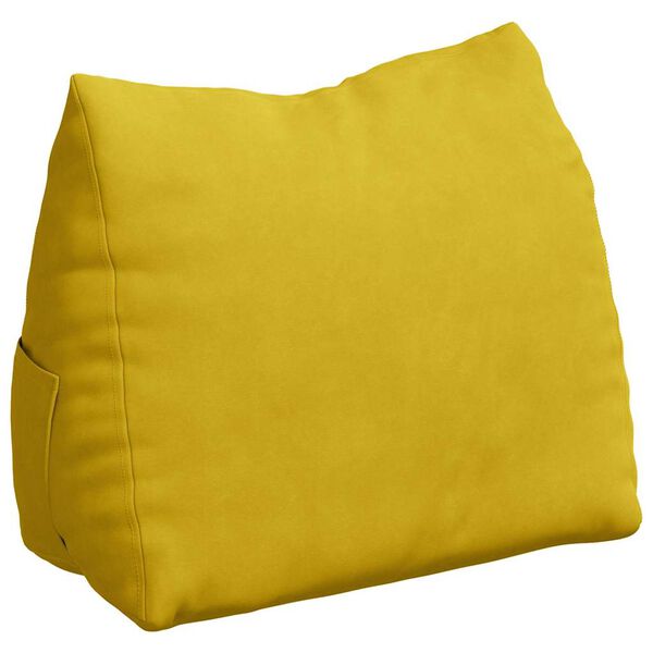 vidaXL Travesseiro para Costas Amarelo 45 x 20 x 35 cm
