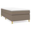 vidaXL Estrutura de cama com molas sem colch&atilde;o 100x200 cm tecido cinza-acastanhado