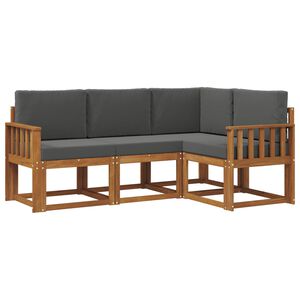 vidaXL Conjunto de Sof&aacute;s para Exterior 4 pcs Natural e Antracite