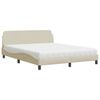 vidaXL Cama com colch&atilde;o Dover 160x200 cm tecido cor creme