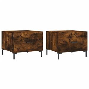 vidaXL Mesa centro 2 pcs 50x50x40 cm madeira processada cor fumado