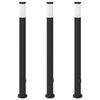 vidaXL Lumin&aacute;rias de balizador com tomada, 3 pe&ccedil;as, 110 cm, a&ccedil;o inoxid&aacute;vel, IP44