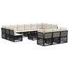 vidaXL Conjunto de Sof&aacute; de Jardim 14 unid. Preto vime PE