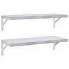 vidaXL Prateleiras de parede 2 pcs 75x30 cm a&ccedil;o inoxid&aacute;vel prateado