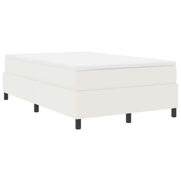 vidaXL Cama Box Creme e Branco 120 x 200 cm Tecido de Veludo Cotele