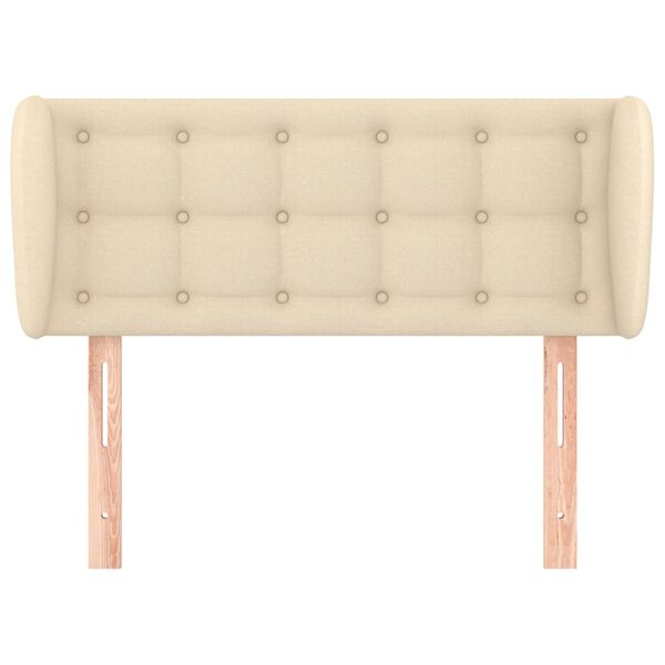 vidaXL Cabeceira de cama c/ abas tecido 83x23x78/88 cm creme