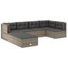 vidaXL 7 pcs conjunto lounge de jardim c/ almofad&otilde;es vime PE cinzento