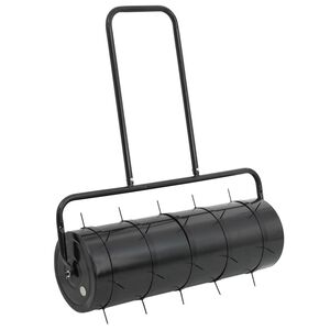 vidaXL Rolo relvado jardim c/ grampos arejamento 63L ferro/a&ccedil;o preto