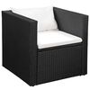 vidaXL 4 pcs conjunto lounge para jardim vime PE preto e branco