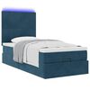 vidaXL Estrutura cama otomana colch&otilde;es 80x200 cm veludo azul escuro