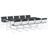 vidaXL 11 pcs conj. de jantar p/ jardim c/ almofad&otilde;es textilene branco