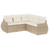 vidaXL 5 pcs conjunto de sof&aacute;s p/ jardim com almofad&otilde;es vime PE bege