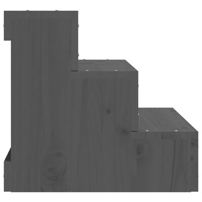 vidaXL Escada animais de estimação 40x37,5x35cm pinho maciço cinzento