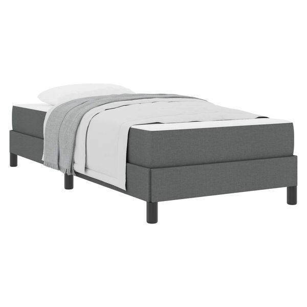 vidaXL Cama Box com colch&atilde;o Cinza Escuro 90 x 190 cm tecido