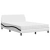 vidaXL Cama com colch&atilde;o Dover 140x200 cm couro artificial preto e branco