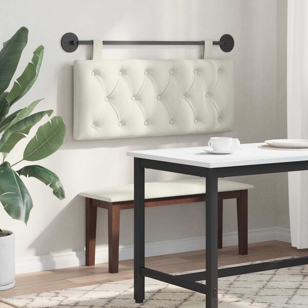 vidaXL Cabeceira Suspensa Creme 110 x 55 x 7 cm Veludo