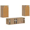 vidaXL Conjunto de Gabinete de Parede para TV 4 pcs Carvalho Artesanal