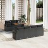 vidaXL Conjunto de Sof&aacute; de Jardim 8 pcs Preto Rattan Sint&eacute;tico