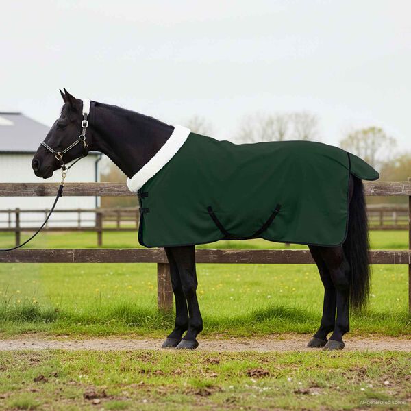 vidaXL Cobertor de Cavalo Verde escuro total 115 cm Fleece polar